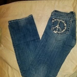 Miss me  peace sign jeans